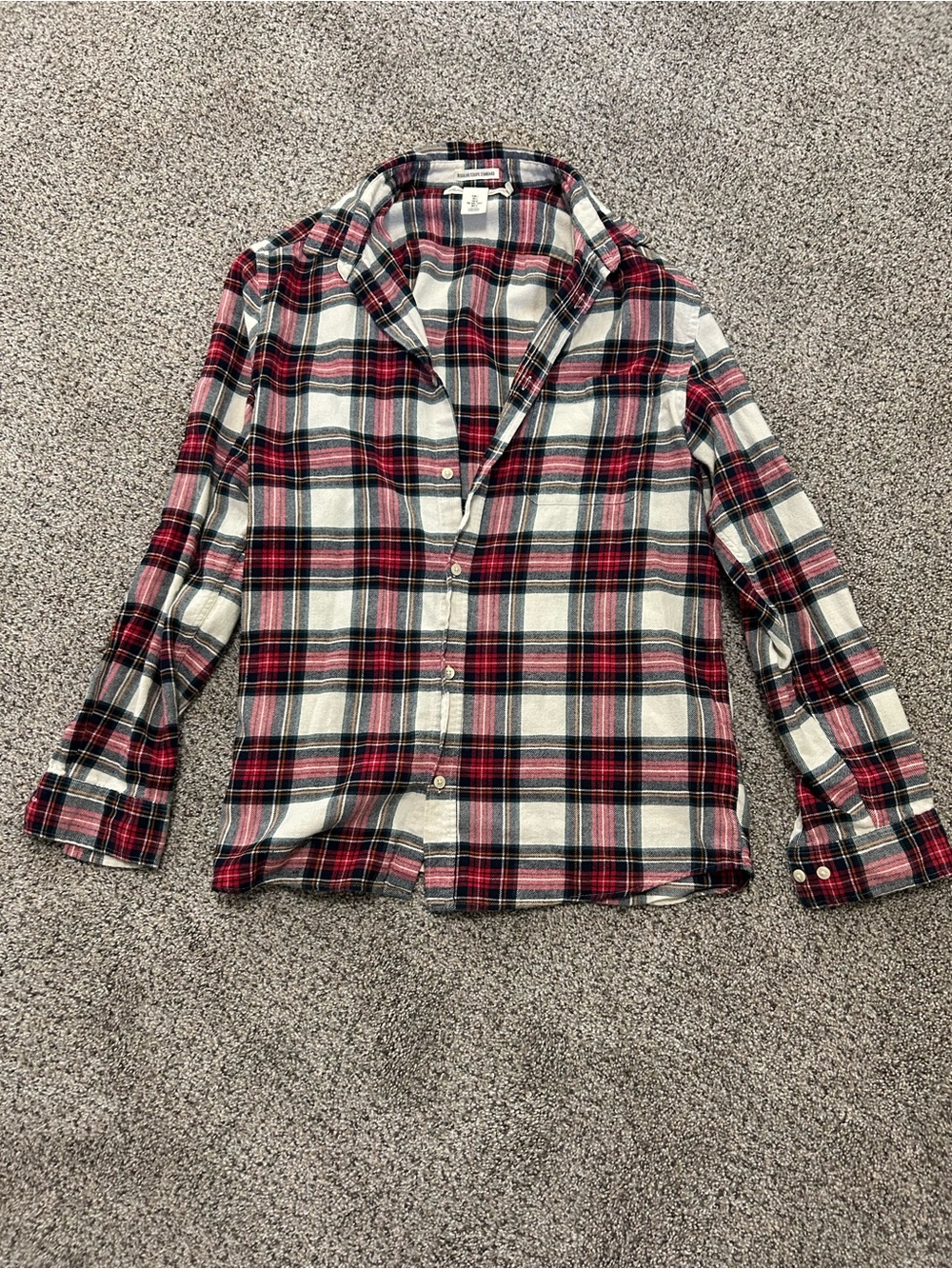 Men's Red Plaid Casual Button-Down Shirt